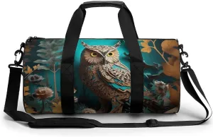 Mens Womens Gym Bag, Owl Print Duffle Bags,travel Gym Duffle Bag,garment Duffle Bag,gym Bag with Shoe Compartment