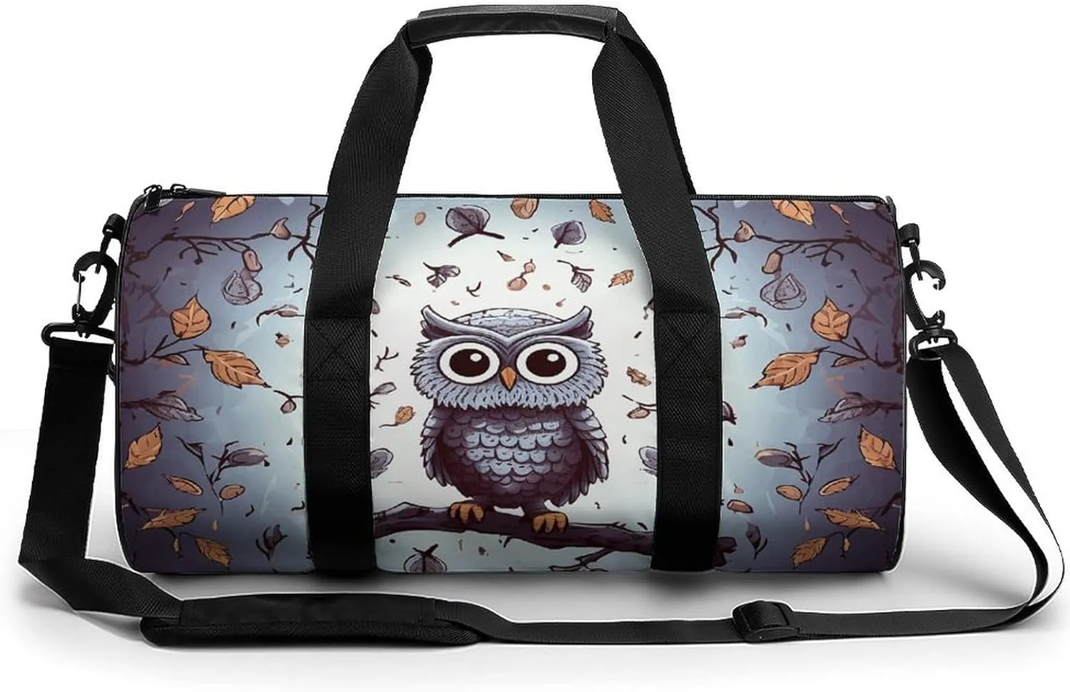 Mens Womens Gym Bag, Owl Tree Branches Print Duffle Bags,travel Gym Duffle Bag,garment Duffle Bag,gym Bag with Shoe Compartment