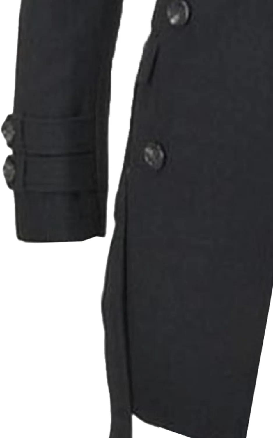 Men's Wool Blend Pea Coat Warm Winter Business Trench Coat Jackets Notched Band Collar Double Breasted Overcoat