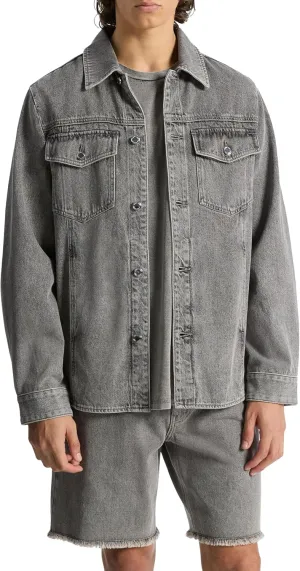 Michael Kors Men's Curved Hem Denim Shirt Jacket