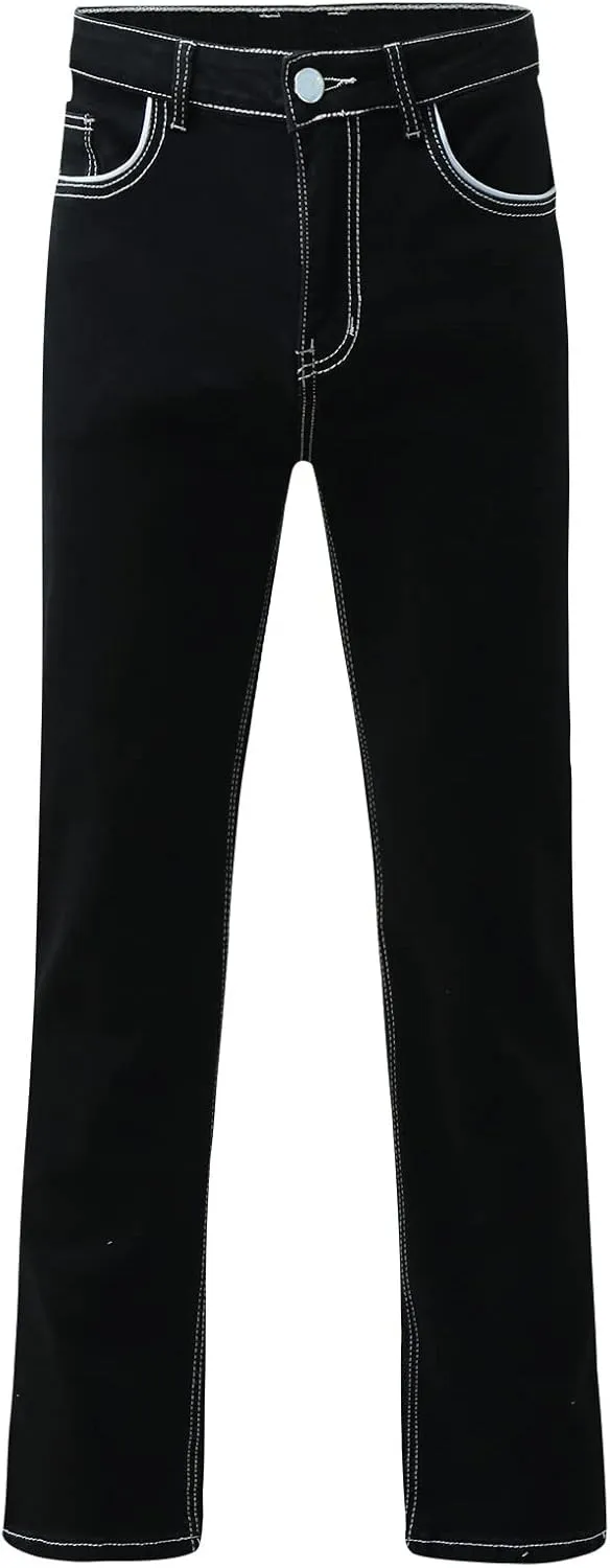 MIDOO Big and Tall Jeans for Men Loose Fit Elastic Waist Denim Pants Lightweight Skinny Jeans Tapered Leg Trousers