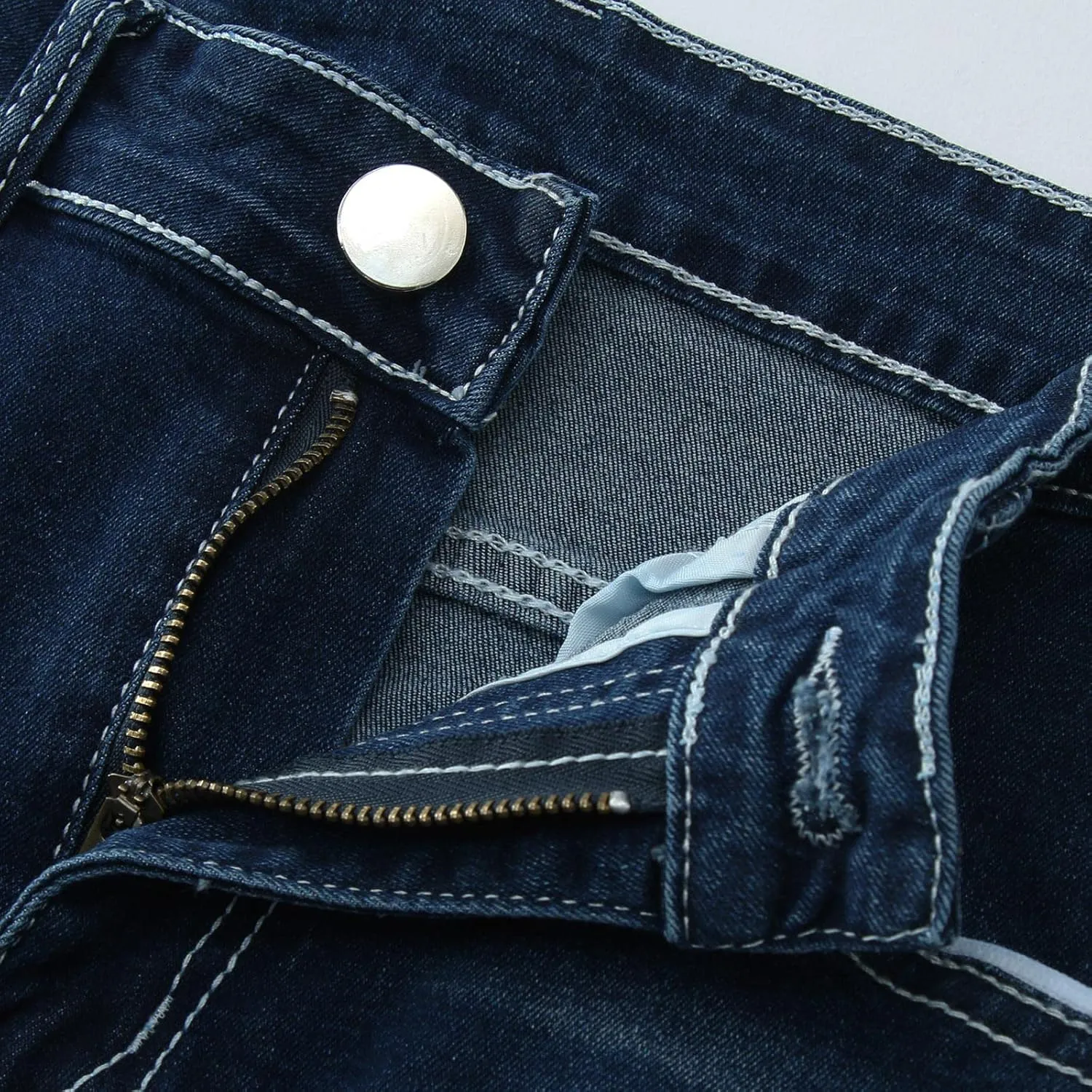 MIDOO Big and Tall Jeans for Men Loose Fit Elastic Waist Denim Pants Lightweight Skinny Jeans Tapered Leg Trousers