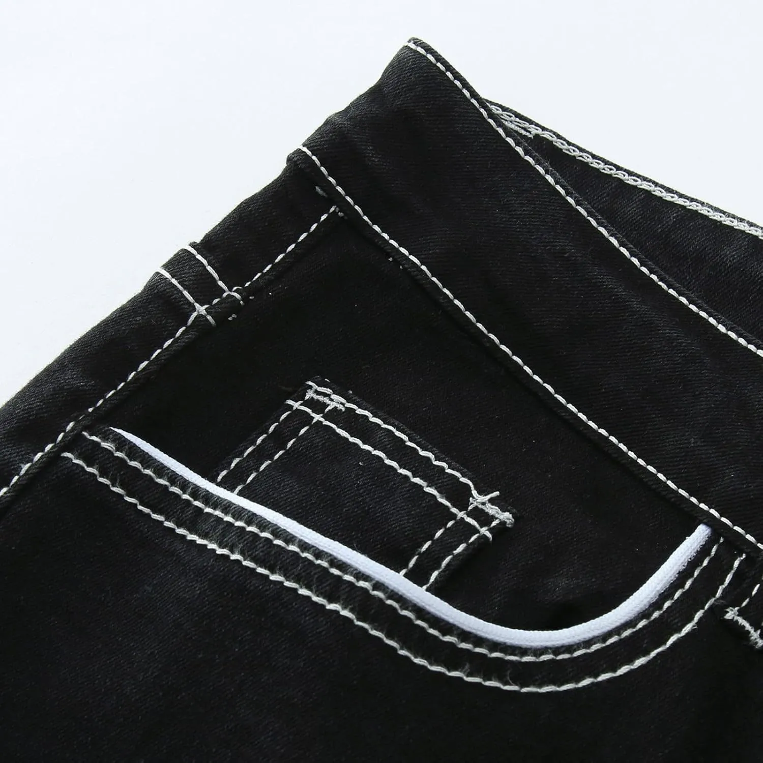 MIDOO Big and Tall Jeans for Men Loose Fit Elastic Waist Denim Pants Lightweight Skinny Jeans Tapered Leg Trousers