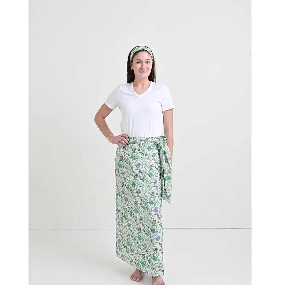Mila Floral Emerald Wrap Sarong