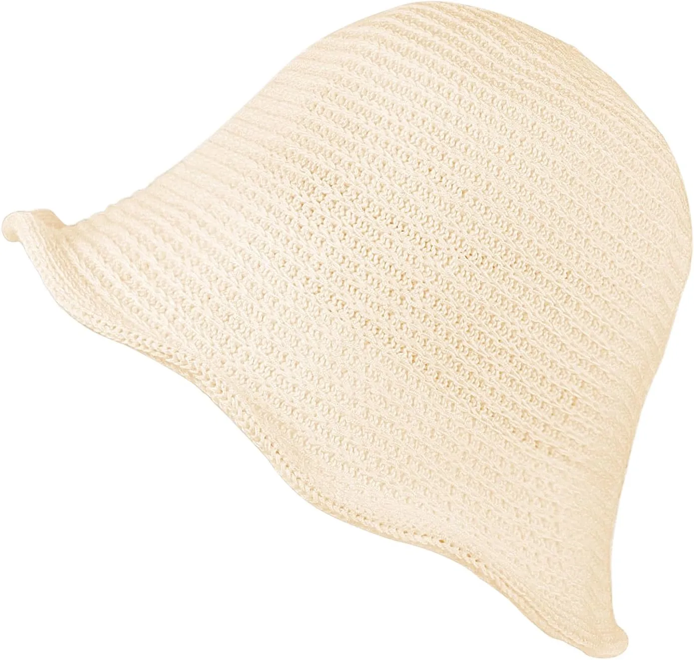 MILAKOO Crochet Bucket Hat Knit Braided Floppy Soild Color Cap for Women Foldable Sun Bowler Hat