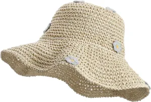 MILAKOO Crochet Bucket Hat Knit Braided Floppy Soild Color Cap for Women Foldable Sun Bowler Hat