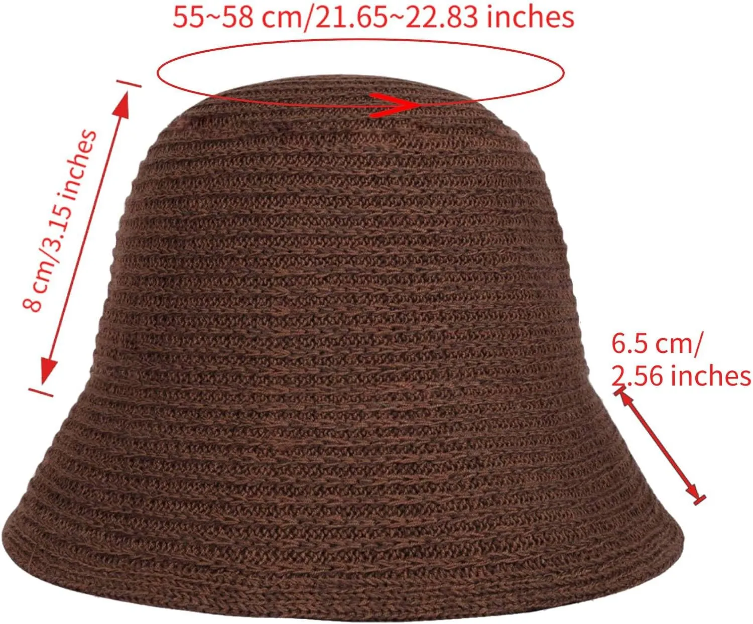 MILAKOO Crochet Bucket Hat Knit Braided Floppy Soild Color Cap for Women Foldable Sun Bowler Hat