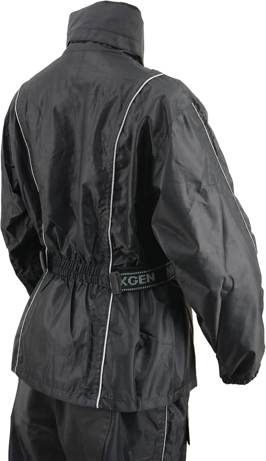 Milwaukee Leather Women's Water-Resistant Motorcycle Rain Suit with Hi Vis Reflective Tape SH2215L