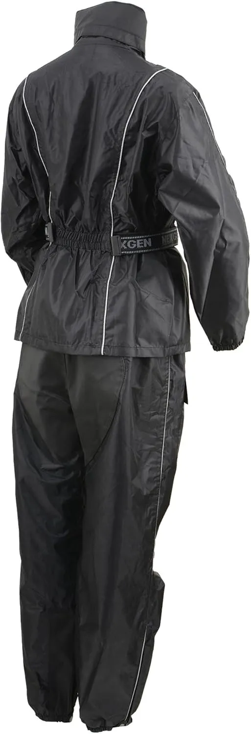 Milwaukee Leather Women's Water-Resistant Motorcycle Rain Suit with Hi Vis Reflective Tape SH2215L