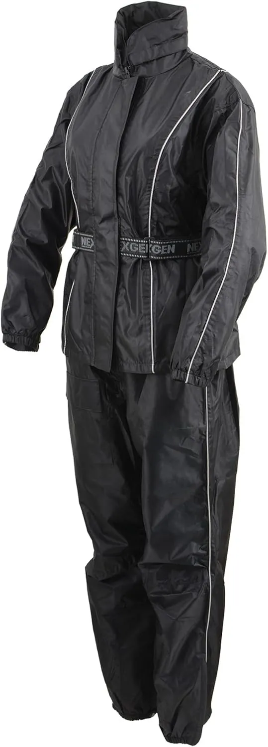 Milwaukee Leather Women's Water-Resistant Motorcycle Rain Suit with Hi Vis Reflective Tape SH2215L