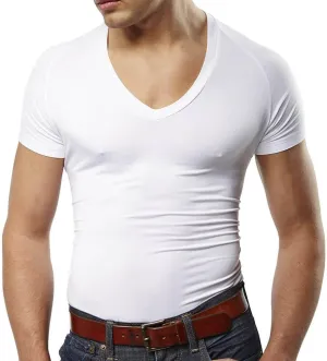 Mr. Davis Men's Bamboo Viscose Traditional Cut V Neck - Stylish Undershirts with Stretch Fabric for a 3 Pack