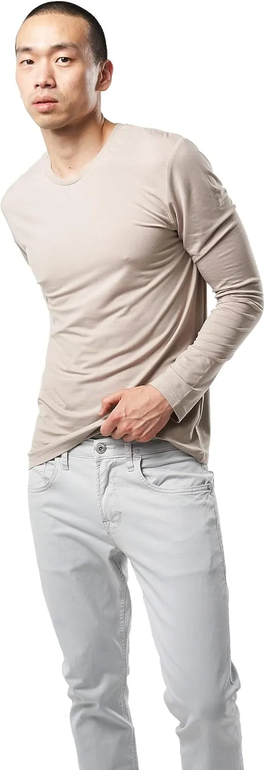 Mr. Davis Men's Long Sleeve Bamboo Viscose Base Layer Undershirt - with Stretch Fabric for a