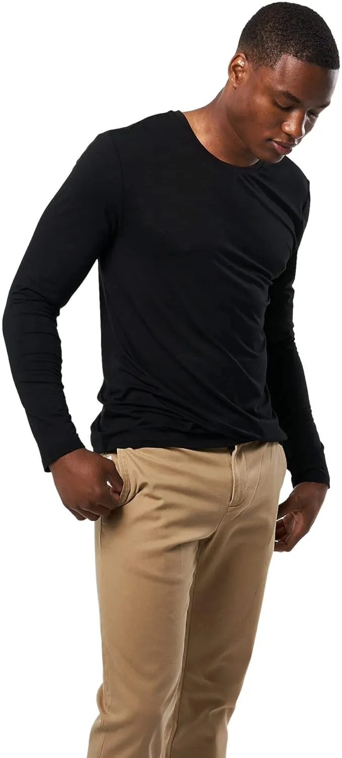 Mr. Davis Men's Long Sleeve Bamboo Viscose Base Layer Undershirt - with Stretch Fabric for a