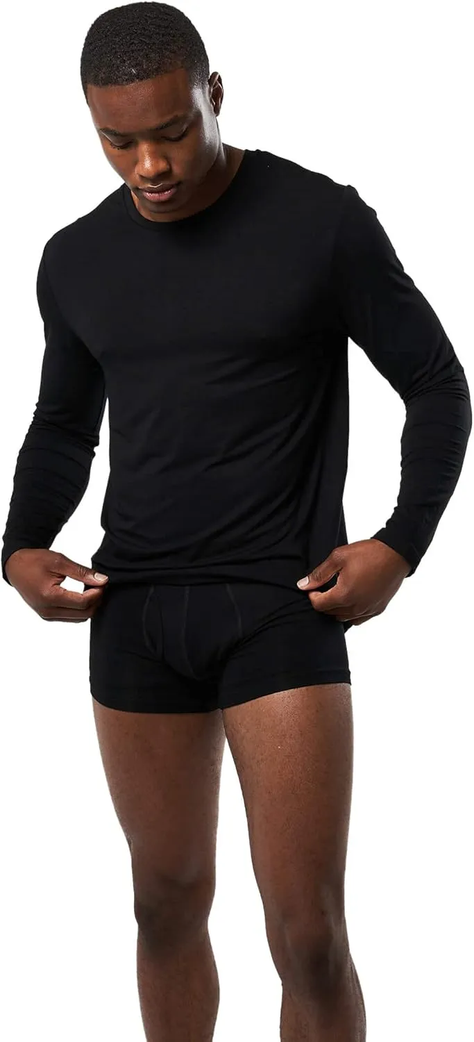 Mr. Davis Men's Long Sleeve Bamboo Viscose Base Layer Undershirt - with Stretch Fabric for a