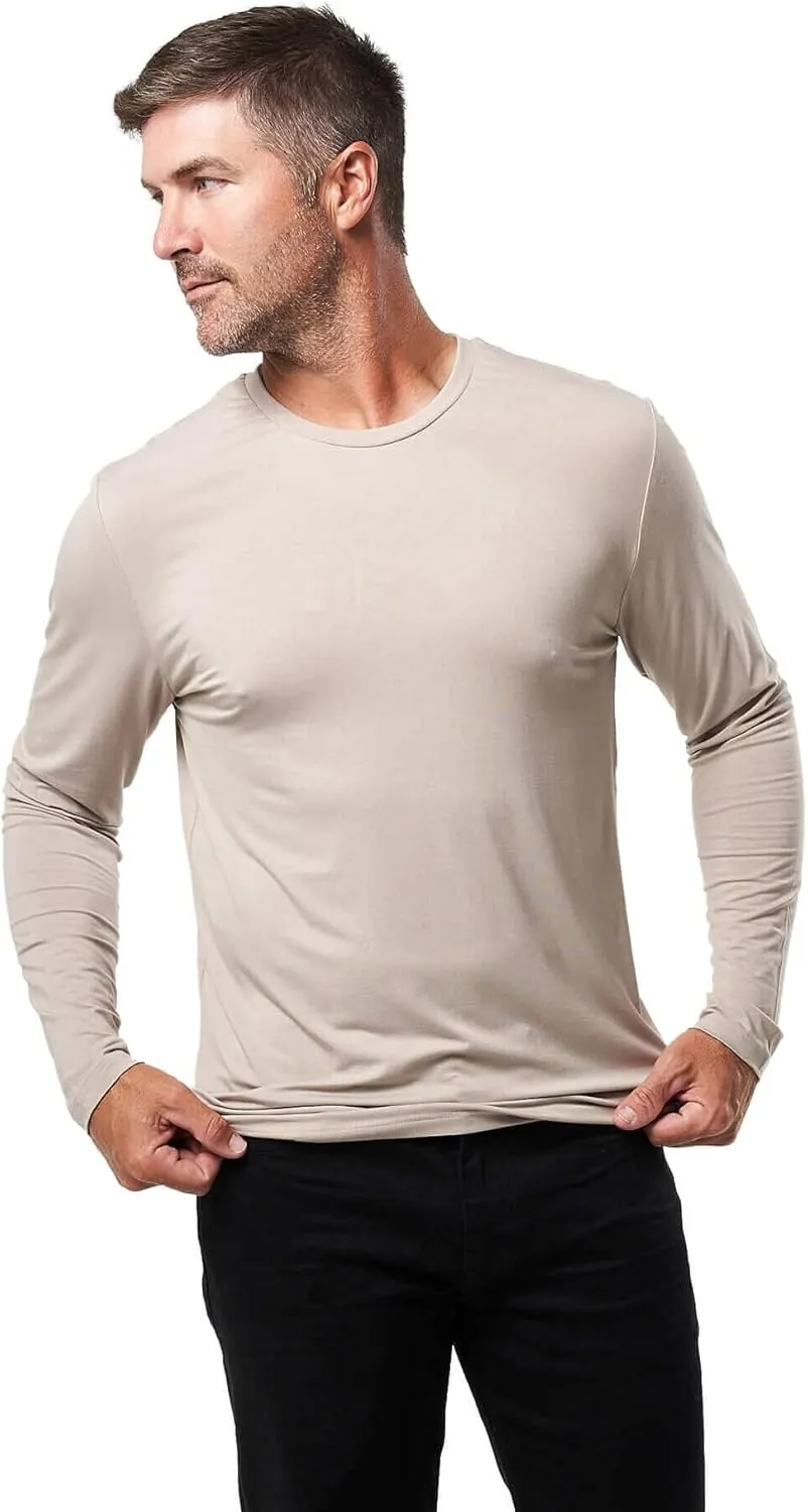Mr. Davis Men's Long Sleeve Bamboo Viscose Base Layer Undershirt - with Stretch Fabric for a