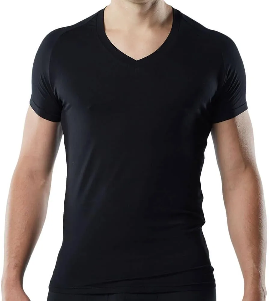 Mr. Davis Traditional Cut V Neck Undershirt in Bamboo Viscose - Stylish Undershirts with Stretch Fabric for a
