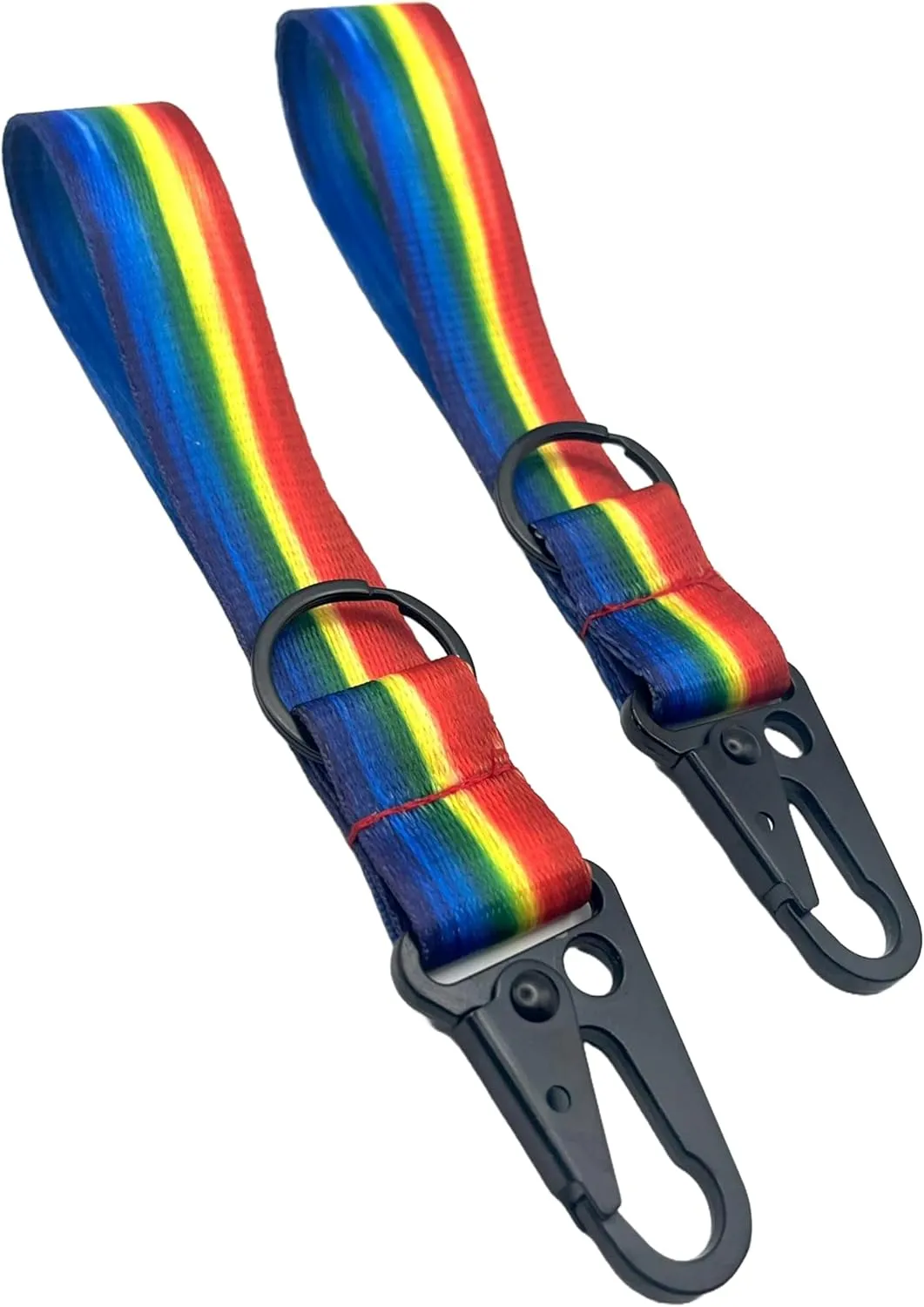 Multicolor Keychain Wristlet Lanyard Strap Carabiner with Key Ring, Set of 2