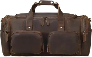 Multifunctional Waterproof Leather Large Vintage Travel Hand Bag Carry on On Weekender Overnight