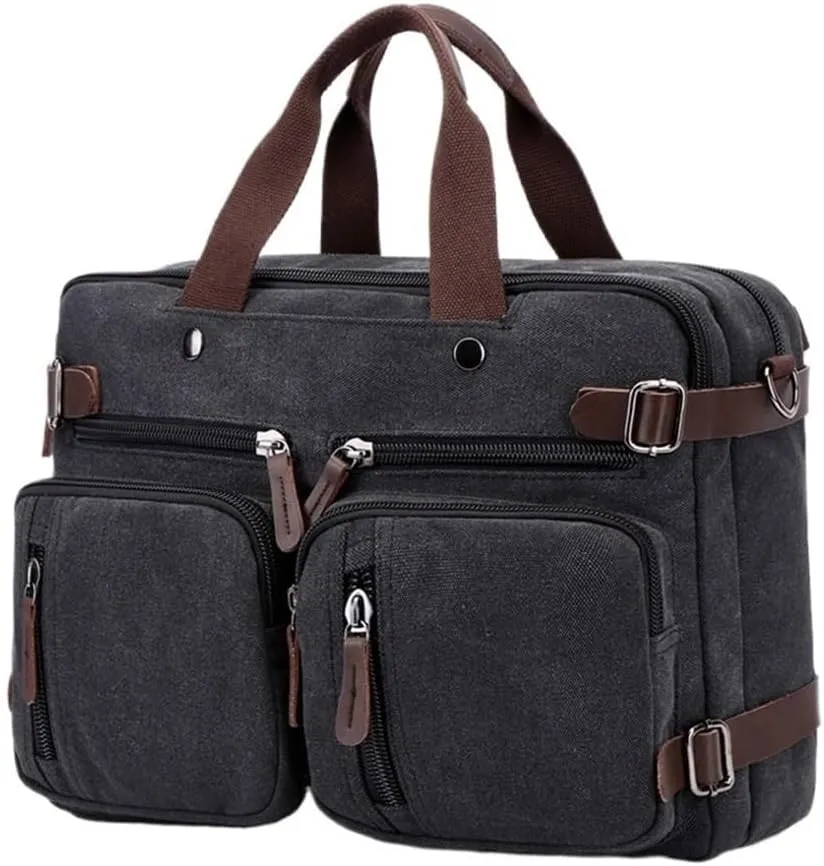 Multiple Compartment Water Resistant Laptop Bag Briefcase Business Vintage Waterproof Duffel for Travel