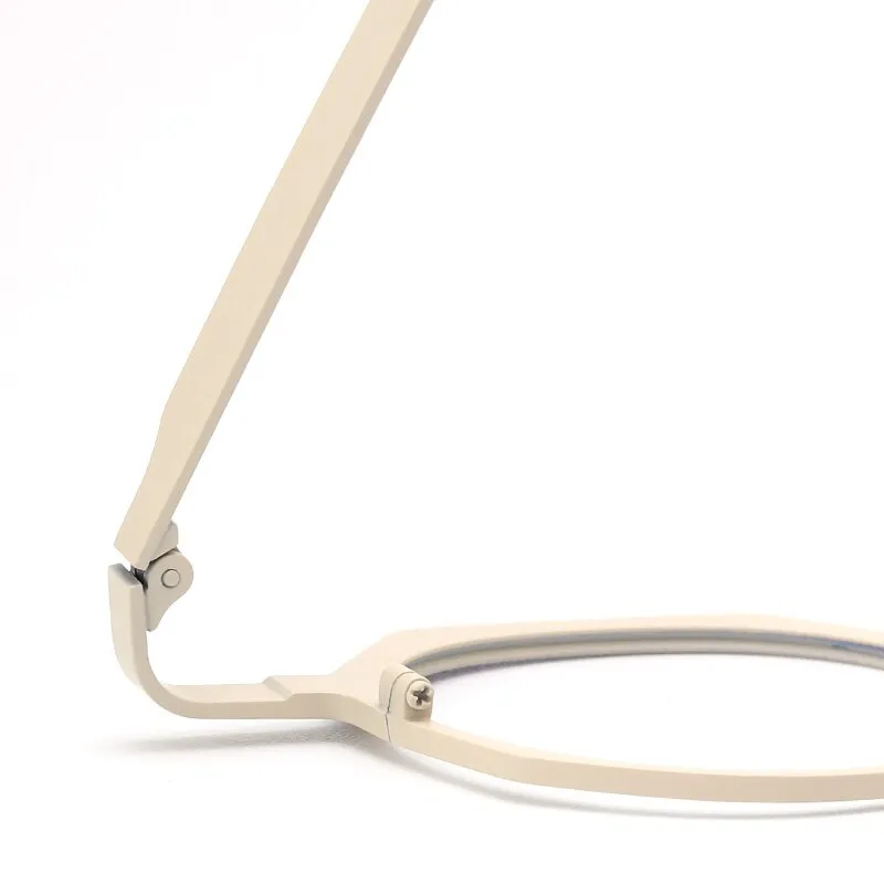 Muzz Unisex Full Rim Small Round Flat Top Titanium Eyeglasses T7759