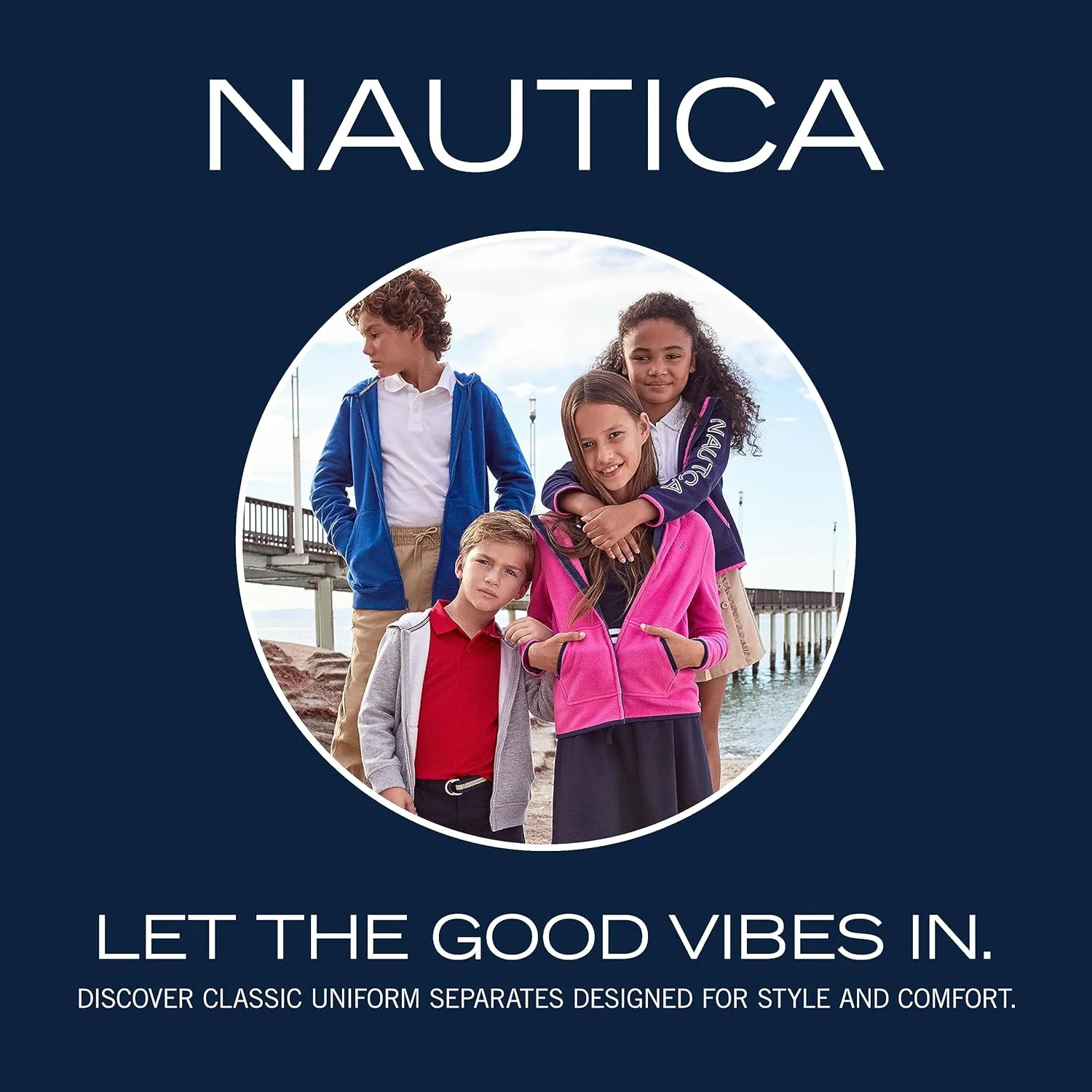 Nautica Young Men's Uniform Long Sleeve Stretch Oxford Shirt