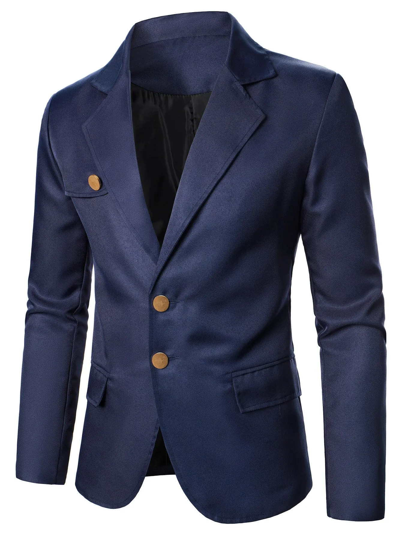 Navy Blue Single Breasted Blazer