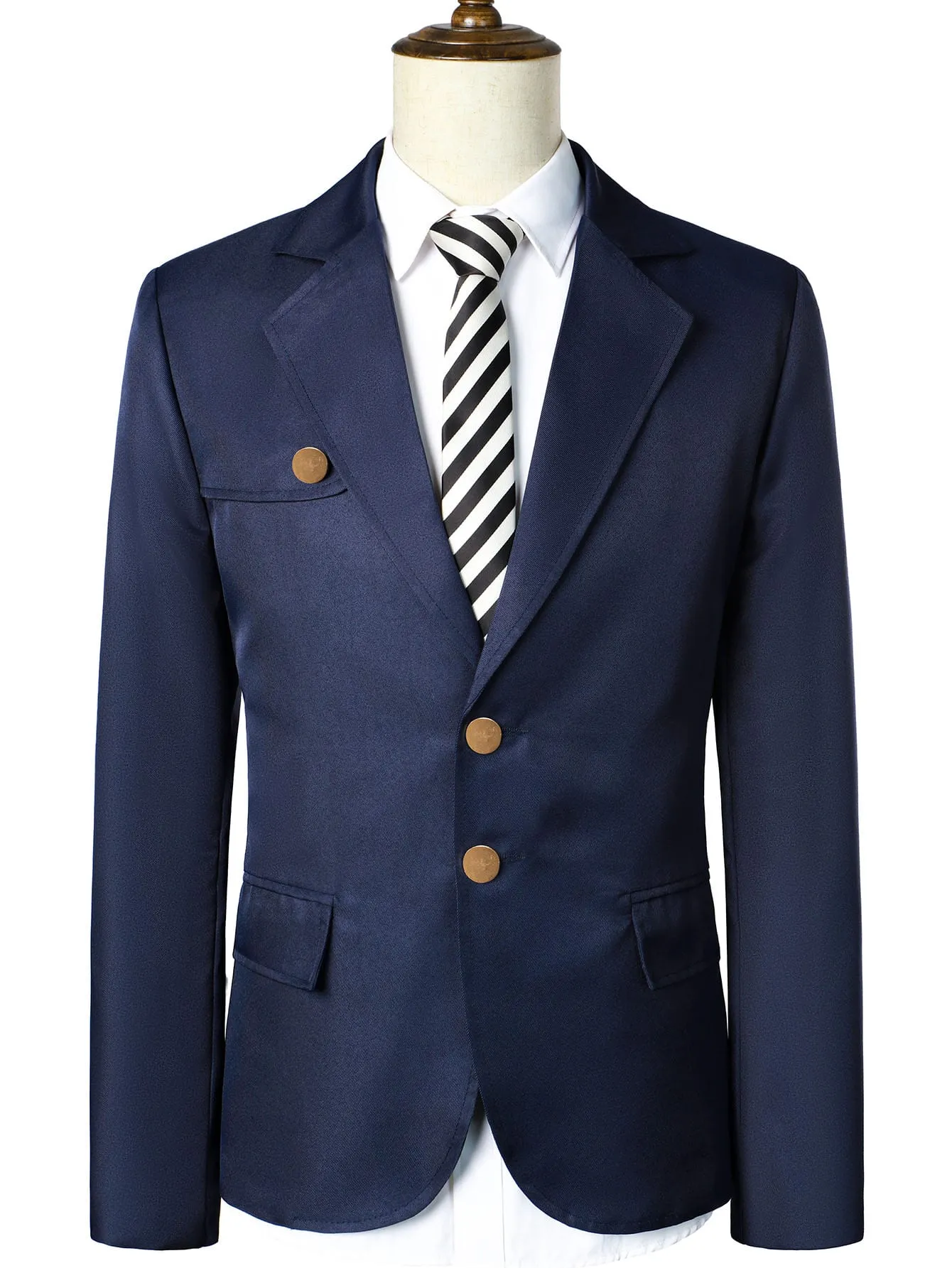Navy Blue Single Breasted Blazer