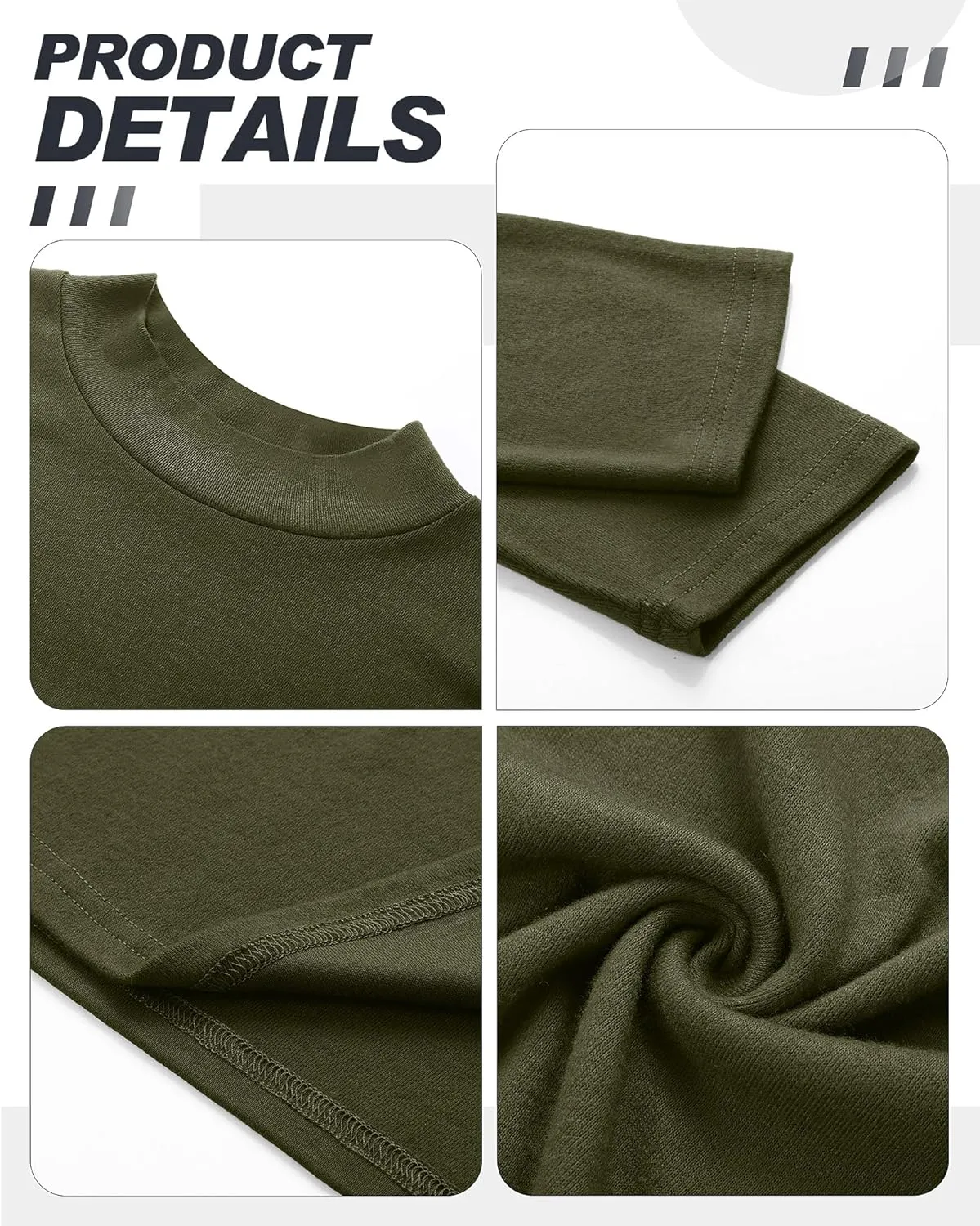 Neer 4 Pack Men's Mock Neck Shirts, Long Sleeve Turtleneck Pullover Tops Slim Fit Casual T Shirts Lightweight Basic Sweaters
