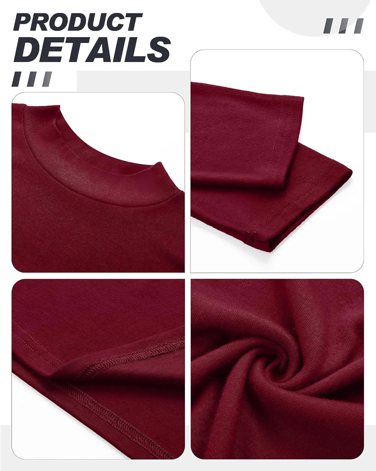 Neer 4 Pack Men's Mock Neck Shirts, Long Sleeve Turtleneck Pullover Tops Slim Fit Casual T Shirts Lightweight Basic Sweaters