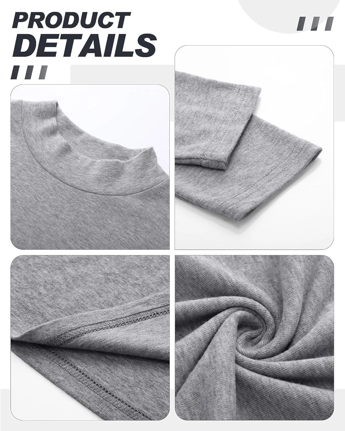 Neer 4 Pack Men's Mock Neck Shirts, Long Sleeve Turtleneck Pullover Tops Slim Fit Casual T Shirts Lightweight Basic Sweaters