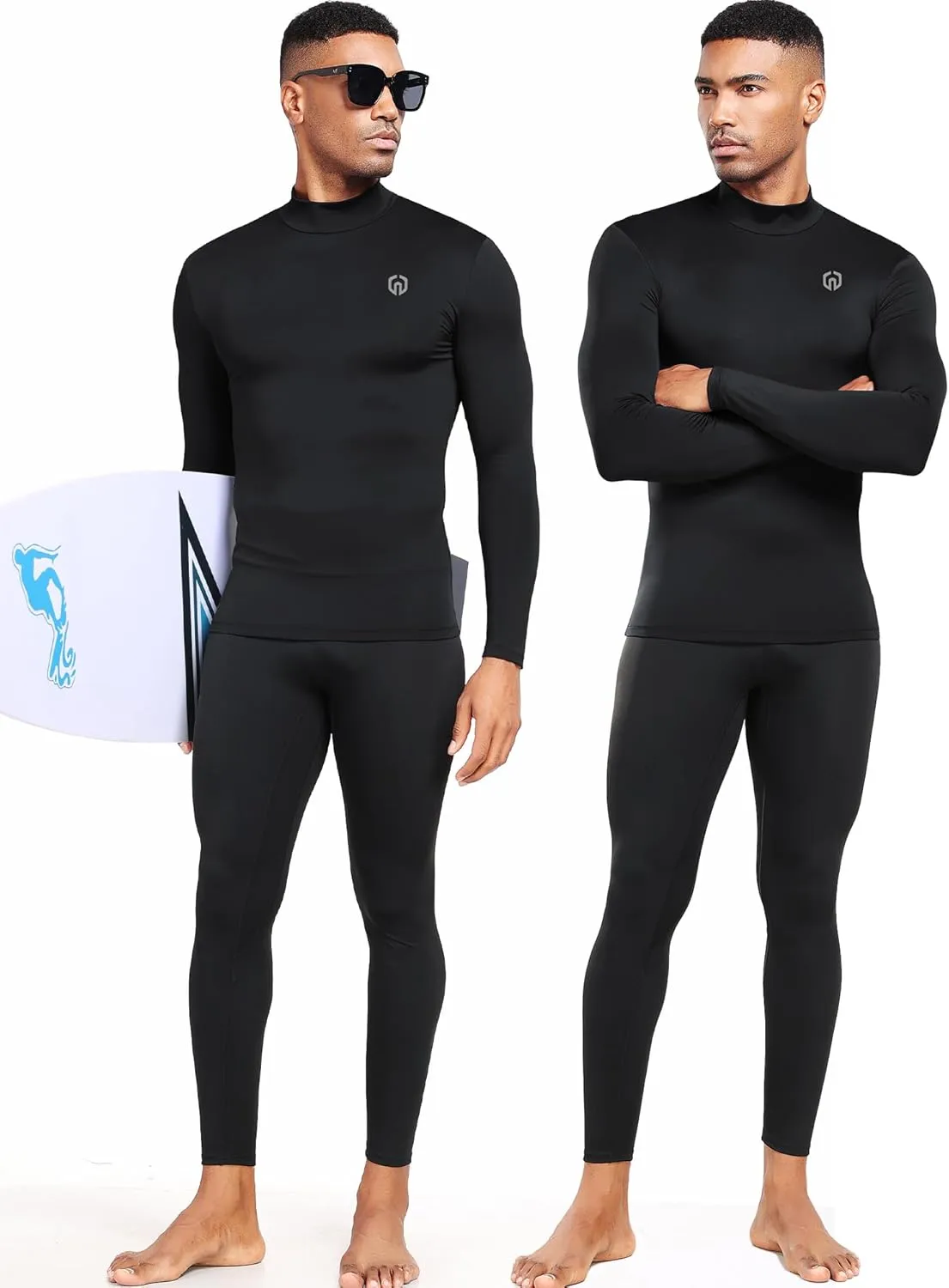 NELEUS 4 Pack Men's Workout Long Sleeve Shirts Compression Dry Fit Muscle Tops