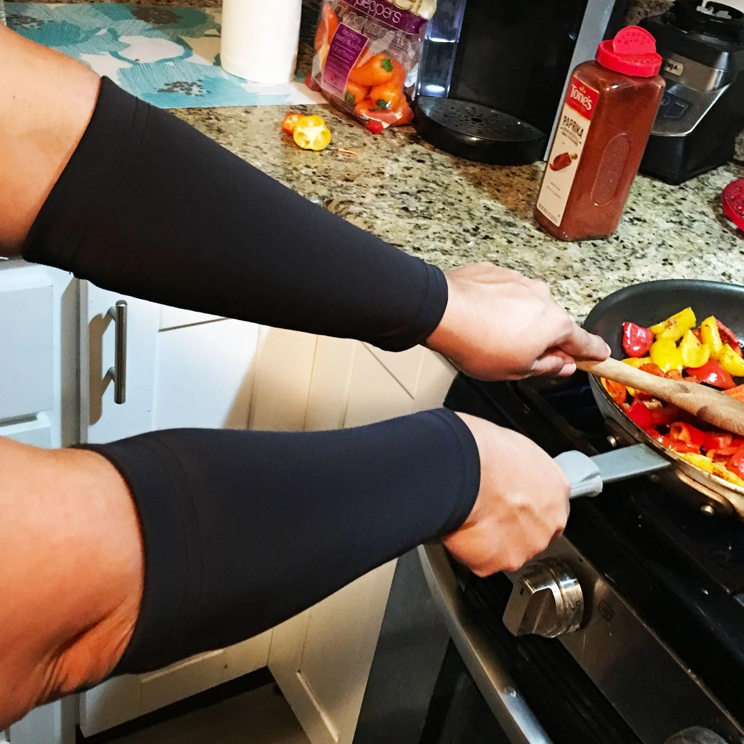 NEW EXTRA-THICK Black Forearm Skin Protective Sleeves