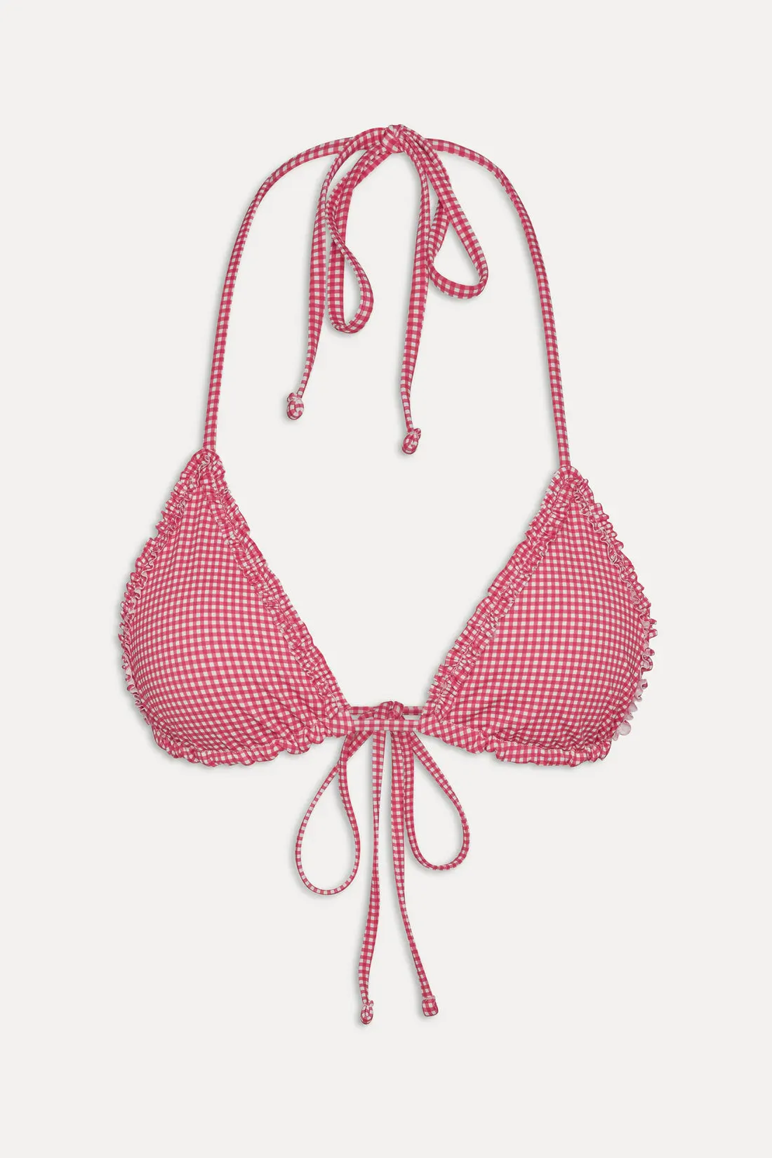 Nick Ruffle Top - Ladybug Gingham