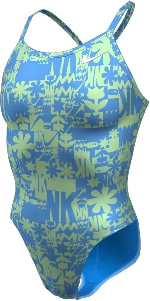Nike Women's Hydrastrong Multi Print Racerback One Piece Swimsuit Vapor Green, 30