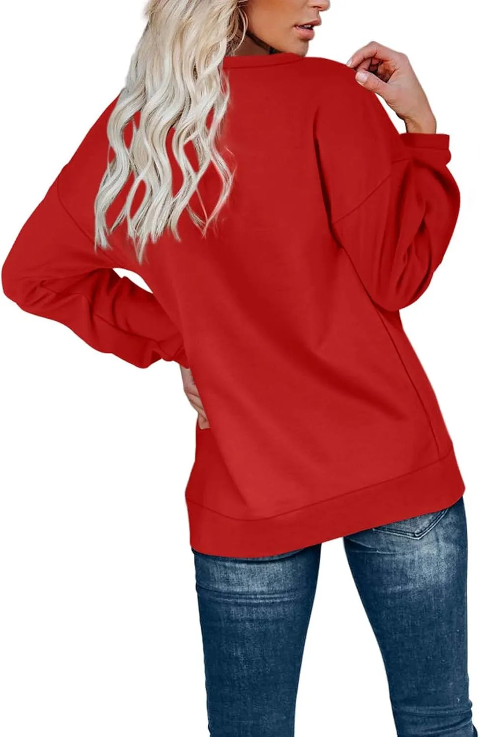 OFEEFAN Womens Casual Sweatshirts Henley Button Up Long Sleeve Tunic Tops