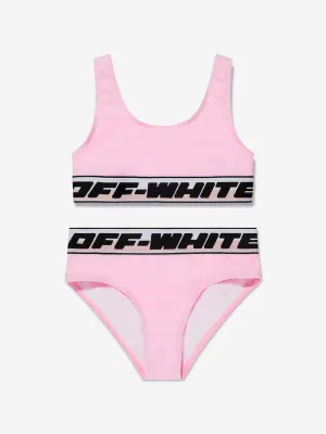 Off-White Girls Logo Band Bikini in Pink