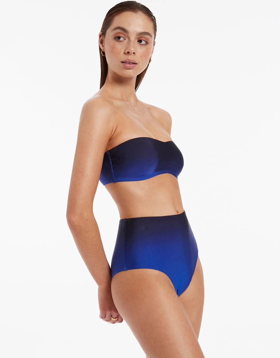 Oia Sunset Minimal Bandeau Bikini Top - Ocean