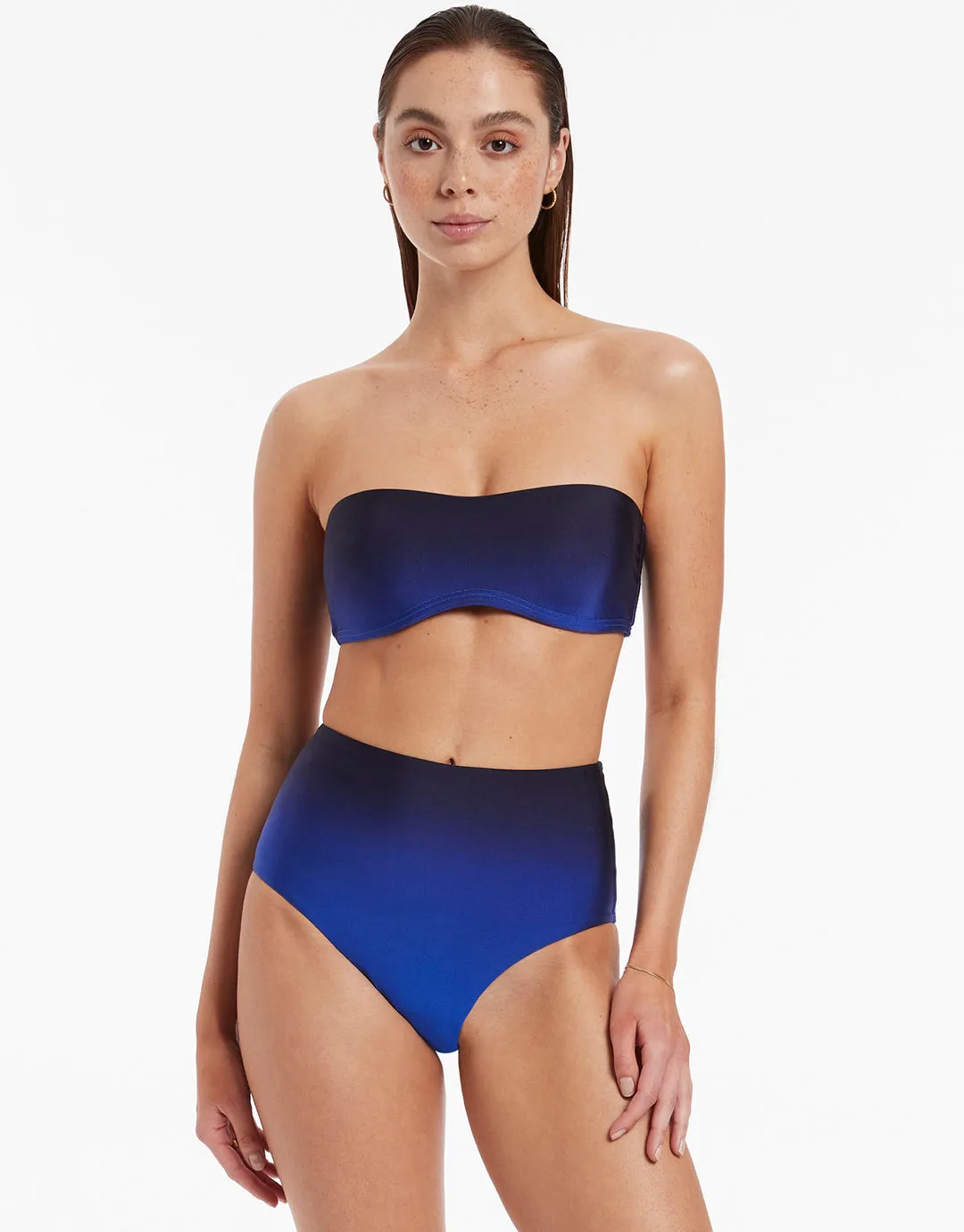 Oia Sunset Minimal Bandeau Bikini Top - Ocean