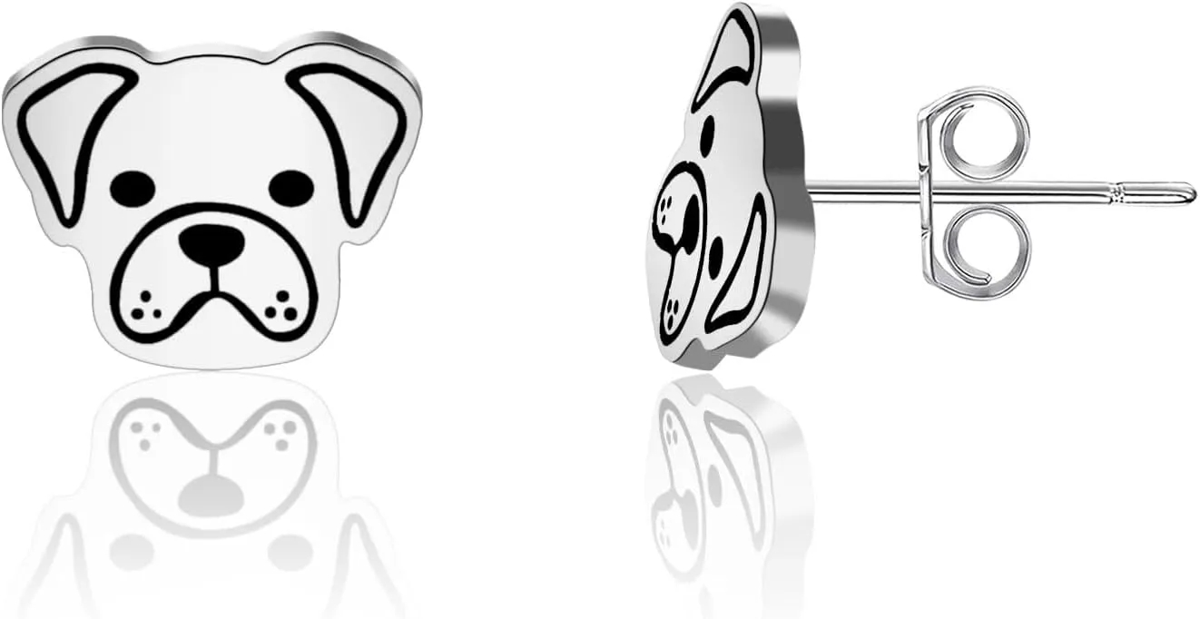 OKEYCH Boxer Dog Lover Stud Earrings - Boxer Mom Jewelry for Dog Owner Gift