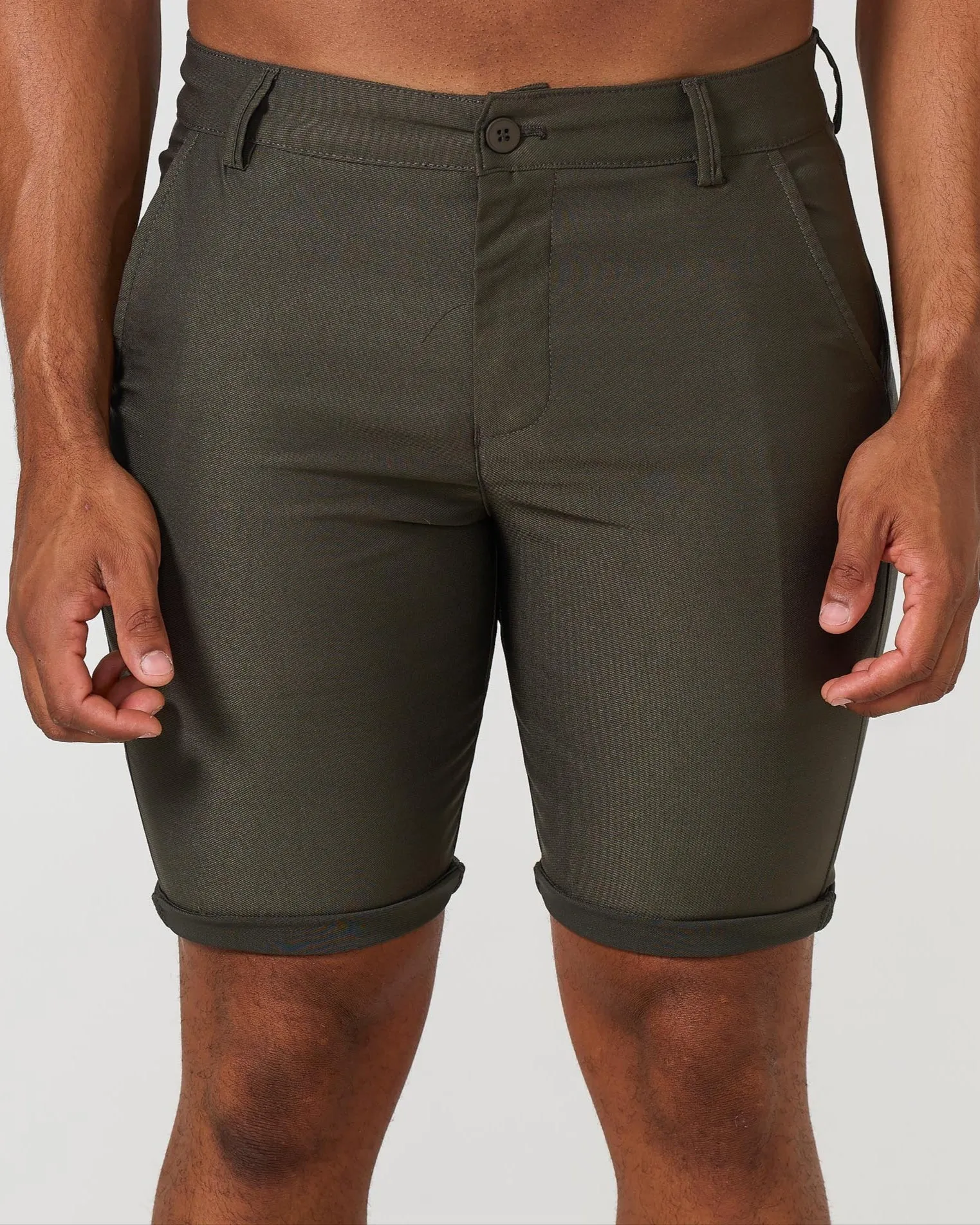 Olive Stretch Chino Shorts