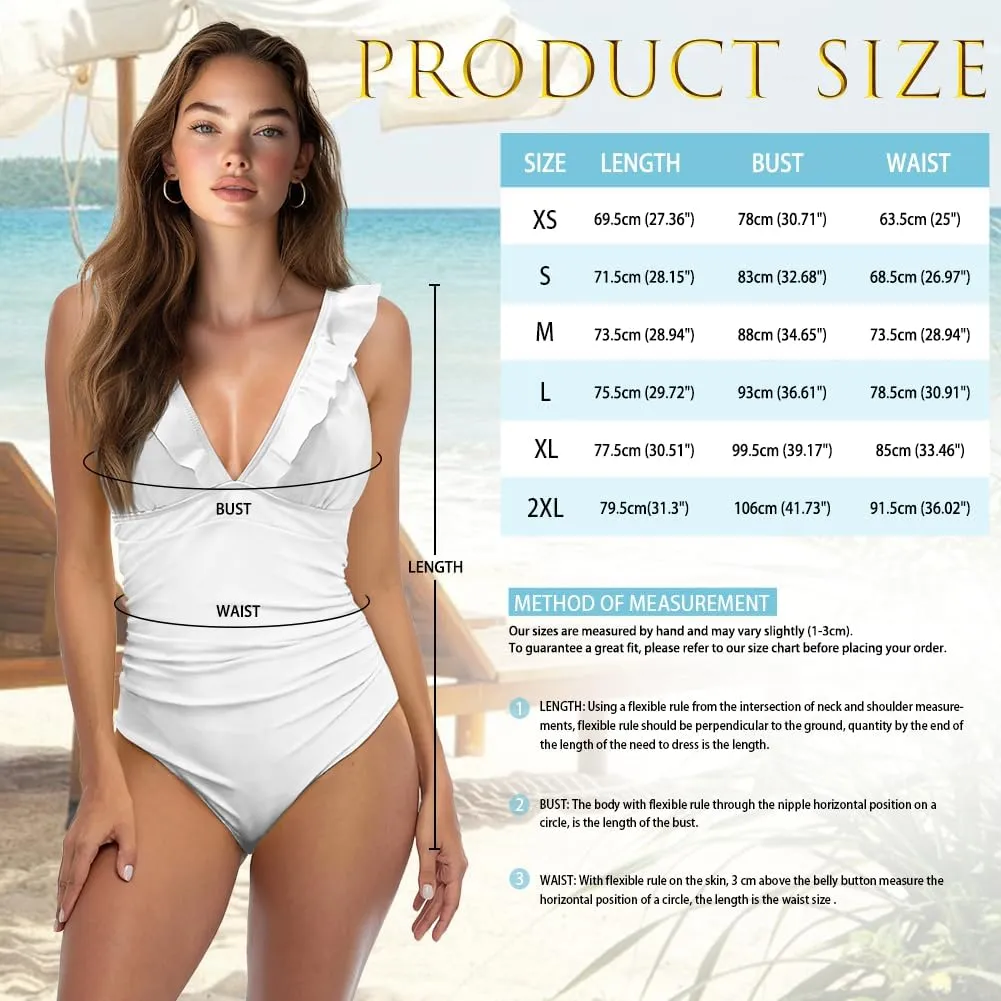 One Piece Animal Print Swimsuits Tummy Control Bathing Suit Low Back Swimsuit V Neck Sport Swimwear