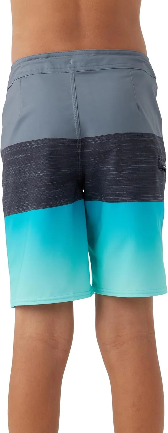 O'NEILL Boy's 17 Stripe Boardshorts - Water Resistant Swim Trunks for Kids with Quick Dry Stretch Fabric and Pockets