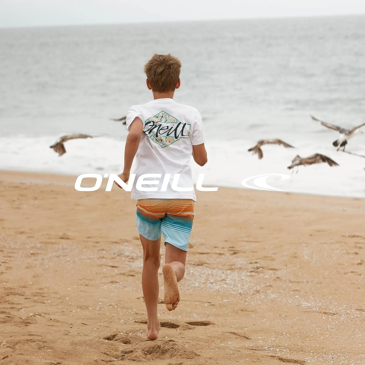O'NEILL Boy's 17 Stripe Boardshorts - Water Resistant Swim Trunks for Kids with Quick Dry Stretch Fabric and Pockets