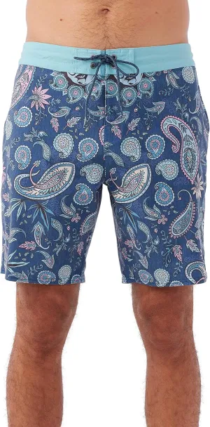 O'NEILL Men's 18 Inch Geo Print Boardshorts - Water Resistant Swim Trunks for Men with Quick Dry Stretch Fabric and Pockets