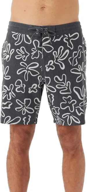 O'NEILL Men's 18 Inch Geo Print Boardshorts - Water Resistant Swim Trunks for Men with Quick Dry Stretch Fabric and Pockets