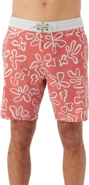 O'NEILL Men's 18 Inch Geo Print Boardshorts - Water Resistant Swim Trunks for Men with Quick Dry Stretch Fabric and Pockets