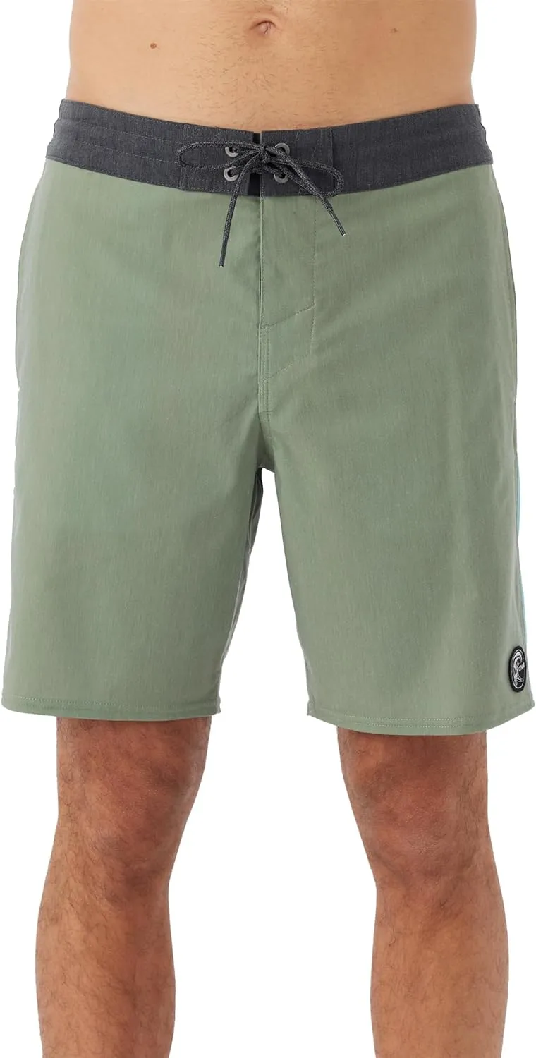 O'NEILL Men's 18 Inch Side Stripe Boardshorts - Quick Dry Swim Trunks for Men with Stretch Fabric and Pockets