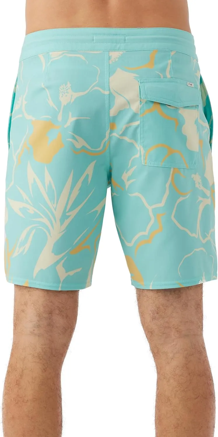 O'NEILL Men's 18 Inch Side Stripe Boardshorts - Quick Dry Swim Trunks for Men with Stretch Fabric and Pockets