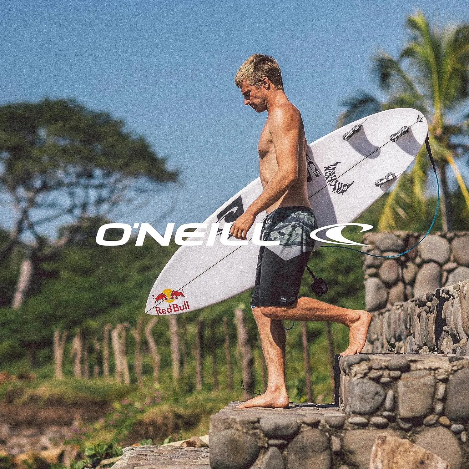 O'NEILL Men's 18 Inch Side Stripe Boardshorts - Quick Dry Swim Trunks for Men with Stretch Fabric and Pockets