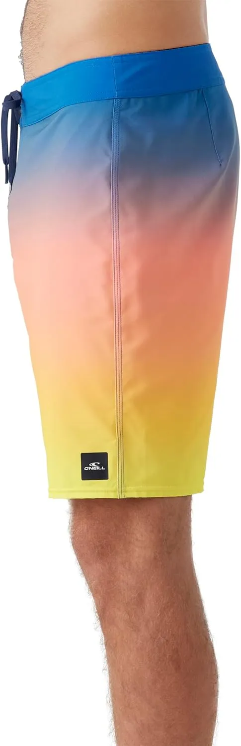 O'NEILL Men's 19 Inch Fade Boardshorts - Water Resistant Swim Trunks for Men with Quick Dry Stretch Fabric and Pockets